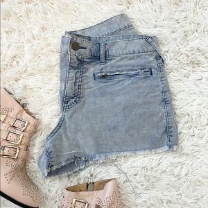 Free People Skinny Cord Denim Jean Grunge Shorts